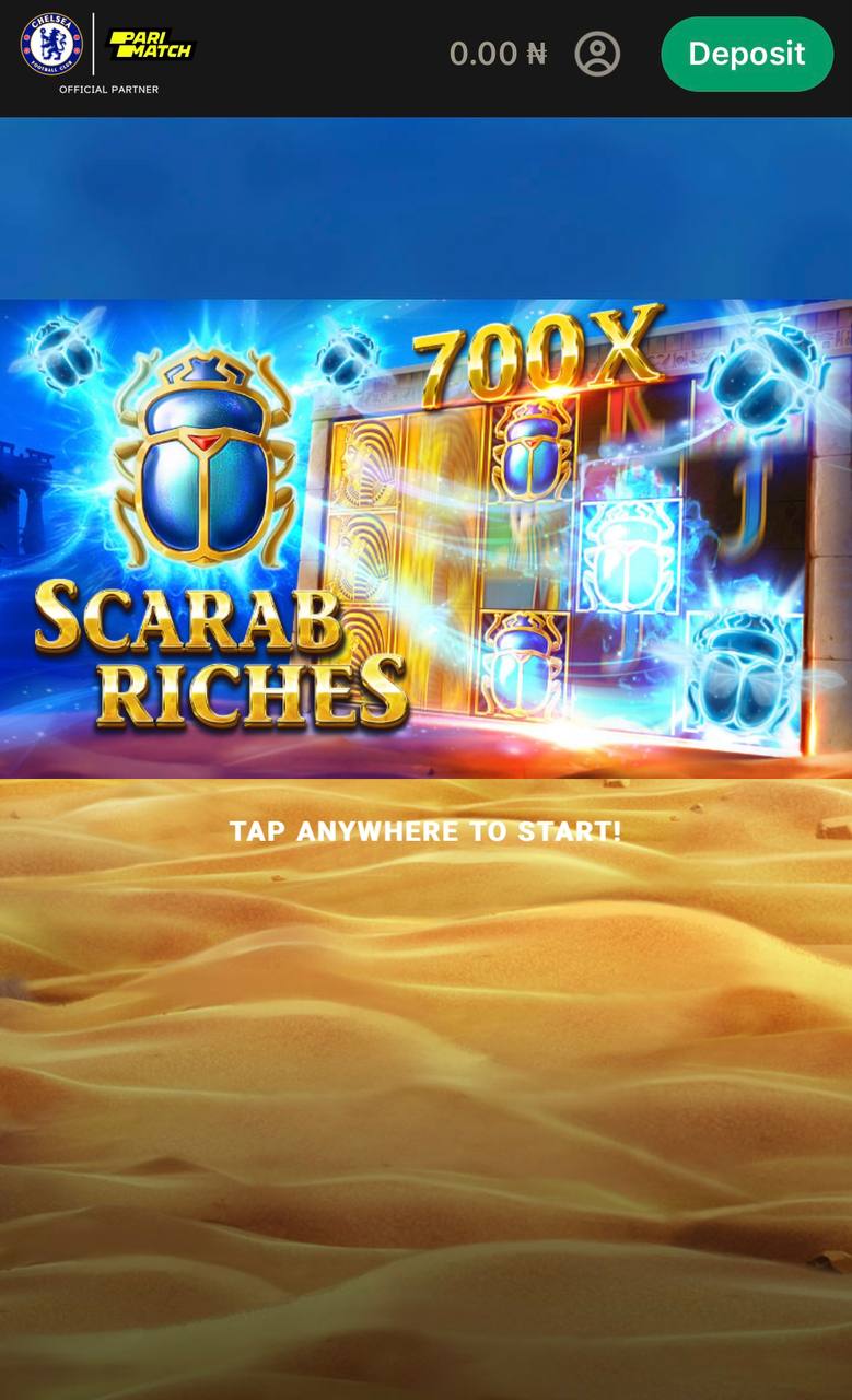 Scarab Riches online game main page 